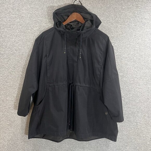 Superdry Quarter Snap Button Jacket Women Sz 10 Waist Drawstring Lined Black - Picture 13 of 14